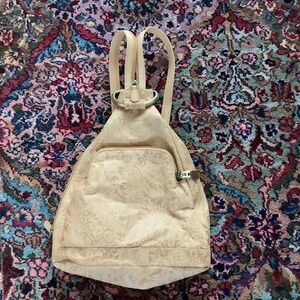 Studio Works small paisley leather backpack, tan